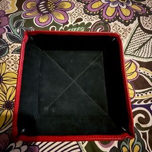 Red and Black Square Storage Tray